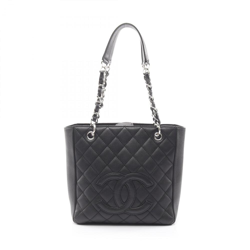 Chanel Matelasse PST Tote Bag Caviar Leather Grained Calfskin Black